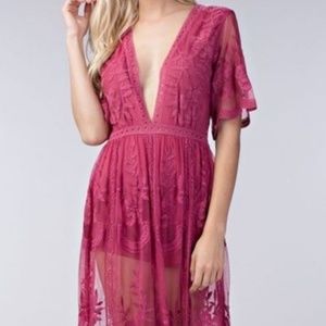 Honey Punch pink maxi dress. Size small.